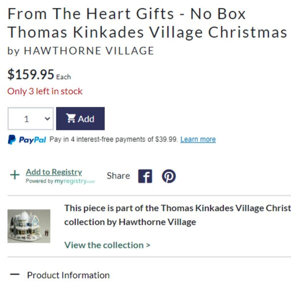Hawthorn Village Thomas Kinkade Christmas Light Up From The Heart Gifts - Picture 4 of 4